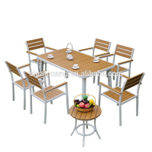 outdoor wood furniture plastic wood table and chair patio dining sets